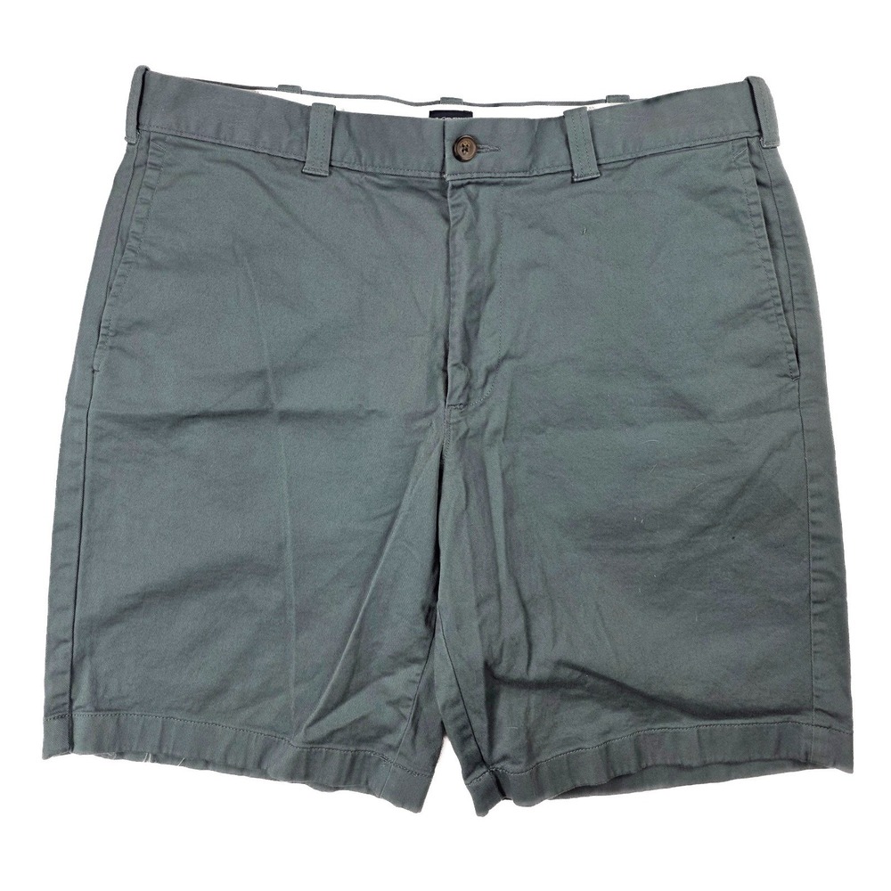 J.CREW Green Cotton Chino Shorts 9" Inseam Men's Size 35